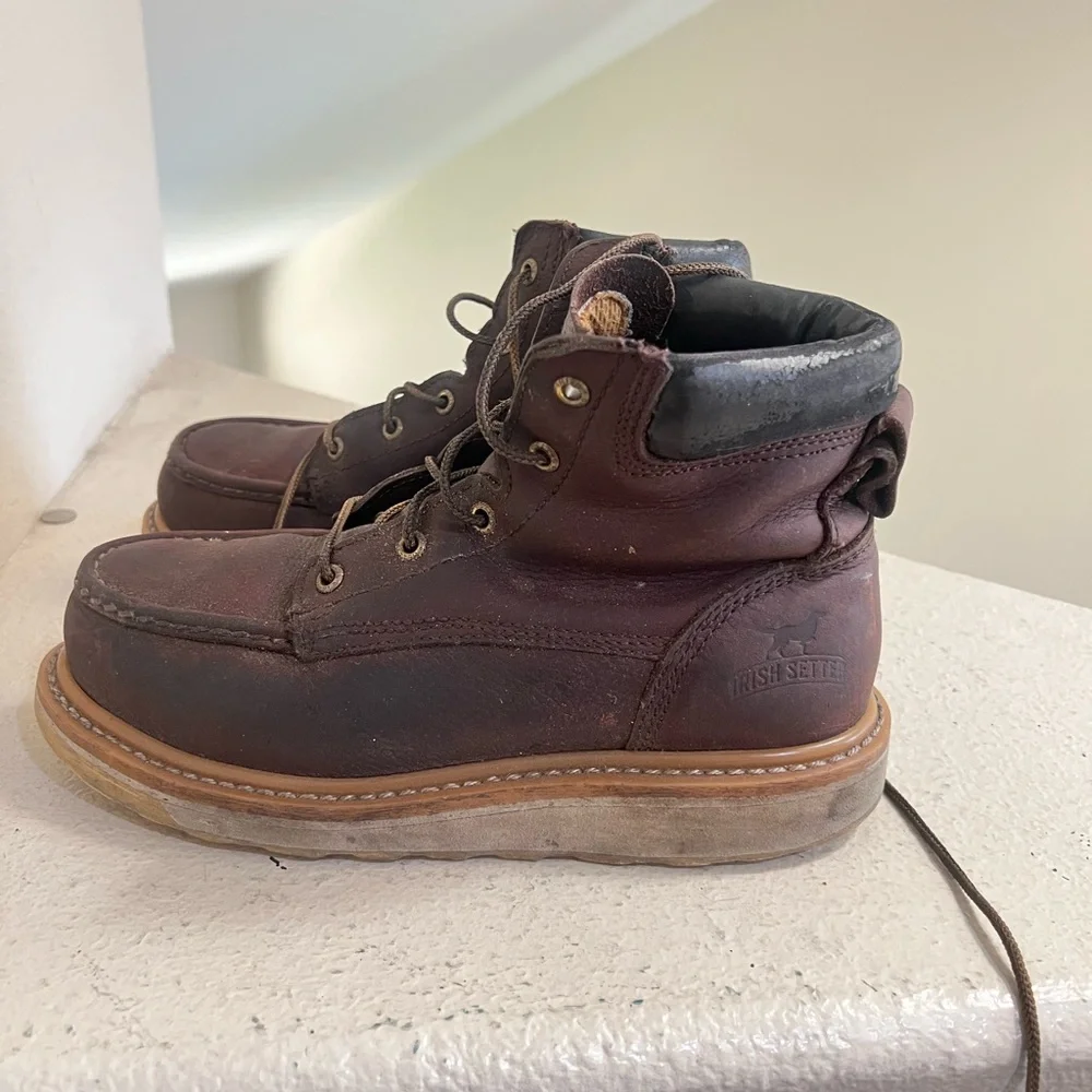Irish Setter 83606 Ashby Brown Leather Soft Toe Work Boots Men’s 7 Construction
